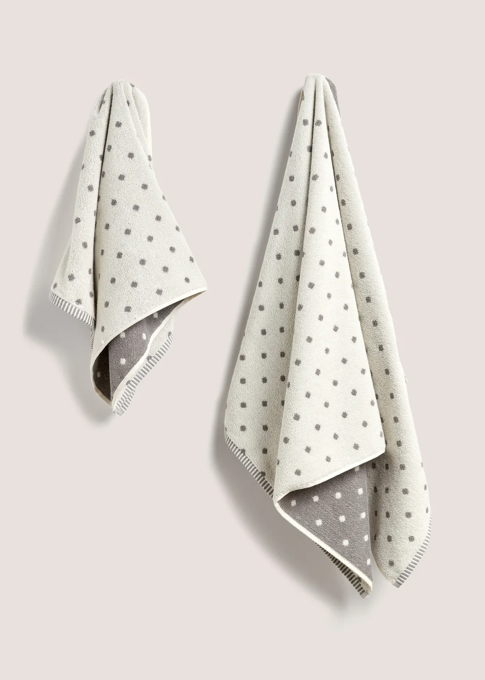 Grey Spotty Towel - Hand Towel Image 1