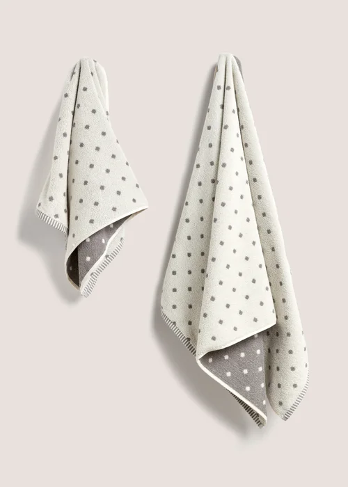 Grey Spotty Towel - Hand Towel Image 1
