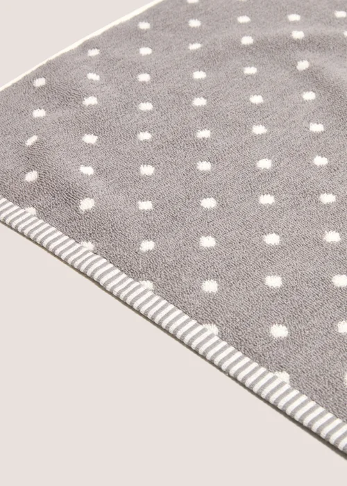 Grey Spotty Towel - Hand Towel Image 2