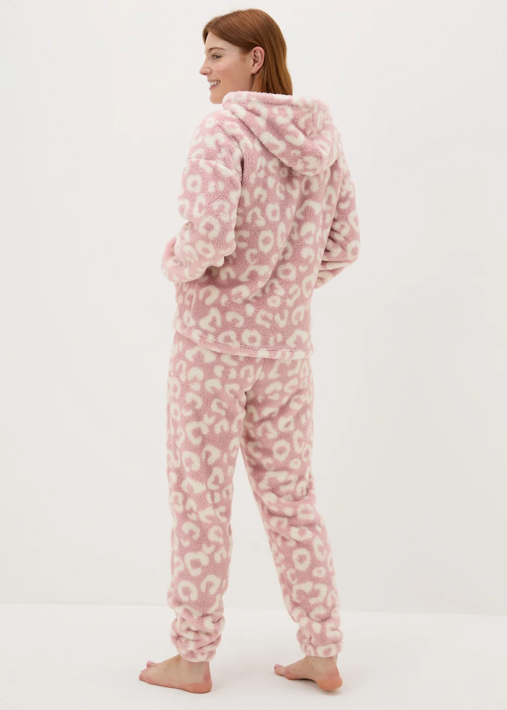 Pink Animal Print Fleece Pyjama Set - Extra small Image 2
