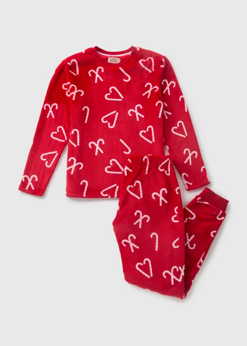 Joyful Red Candy Cane Pyjama Set - Extra small Image 3