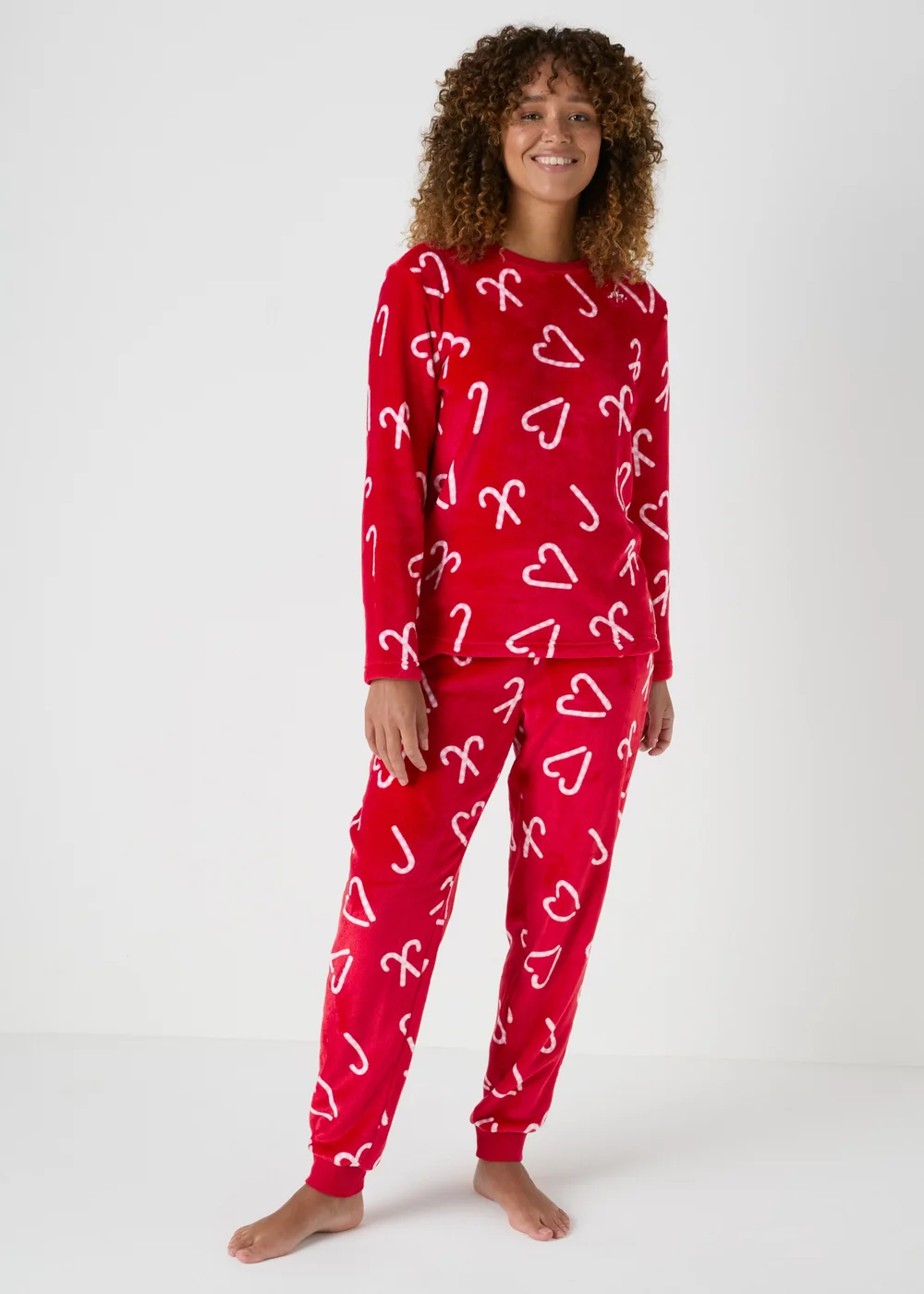Joyful Red Candy Cane Pyjama Set - Extra small Image 1