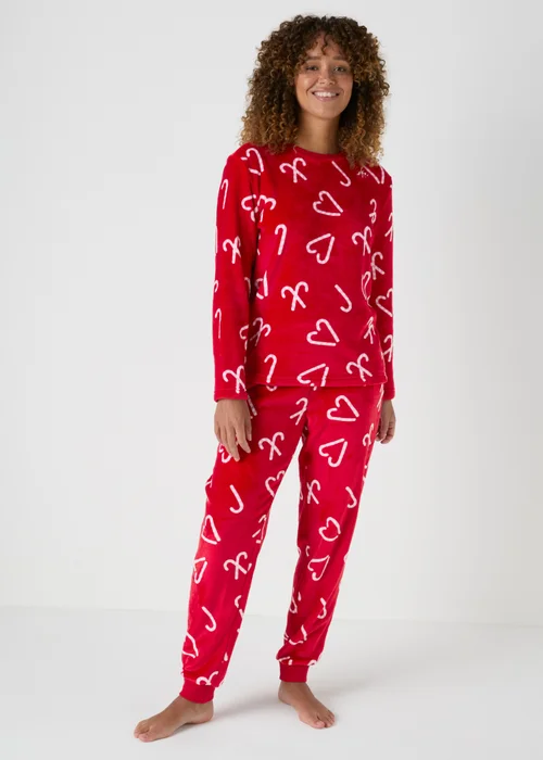 Joyful Red Candy Cane Pyjama Set - Extra small Image 1