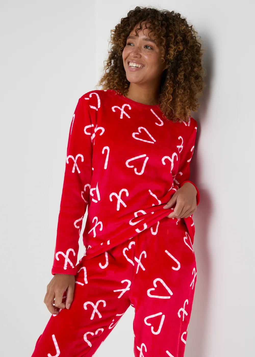 Joyful Red Candy Cane Pyjama Set - Extra small Image 2
