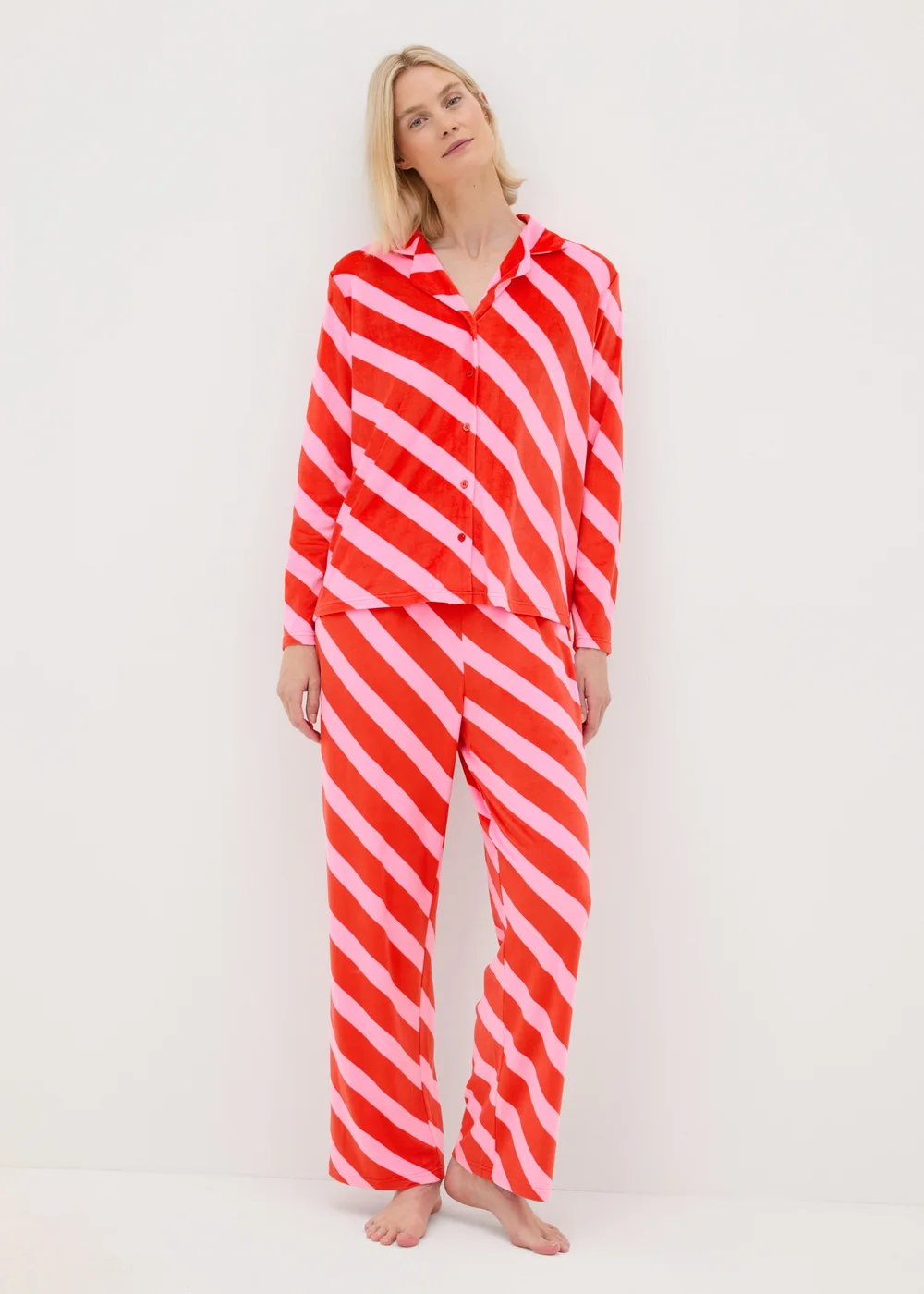 Red Candy Stripe Pyjama Set - Extra small Image 1