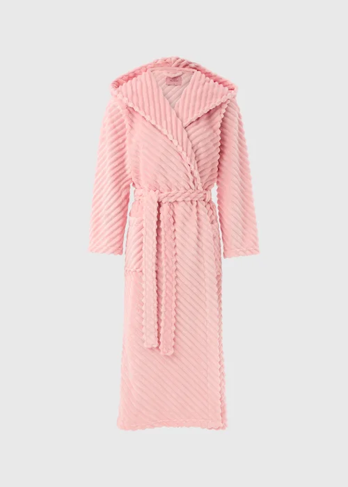Pink Diagonal Fleece Dressing Gown - Extra small Image 3