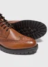 Brown Leather Brogue Boots - Size 6 Image 2