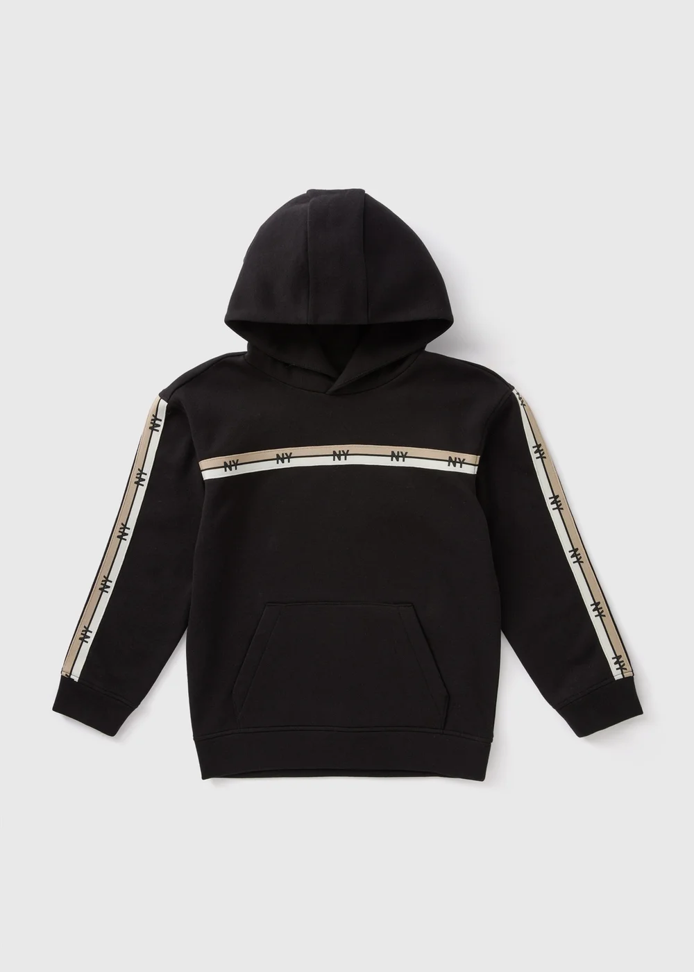 Boys Black NY Tape Hoodie (7-15yrs) - 7 Yrs Image 1