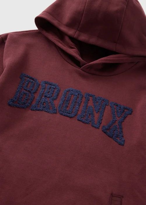 Boys Burgundy Bronx Varsity Hoodie (7-15yrs) - 7 Yrs Image 2