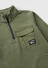 Boys Khaki Utility Half Zip Sweatshirt (7-15yrs) - Age 7 Years Image 2