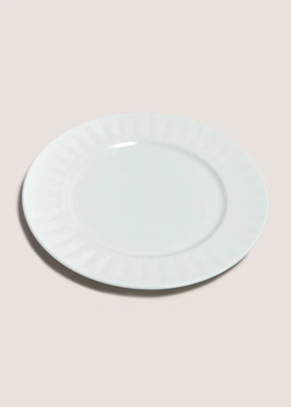 White Textured Dinner Plate Image 1