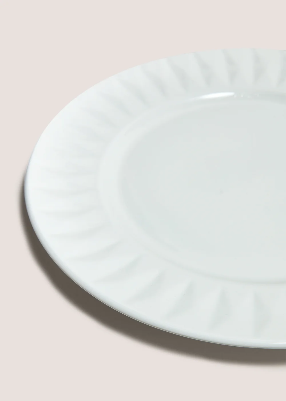 White Textured Dinner Plate Image 2