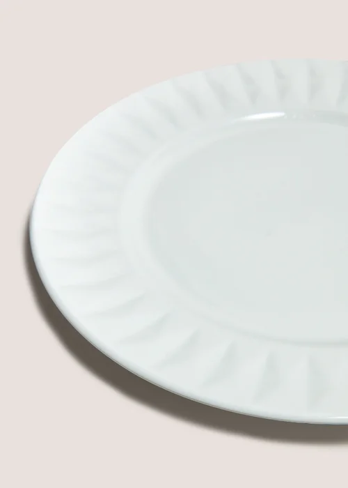 White Textured Dinner Plate Image 2