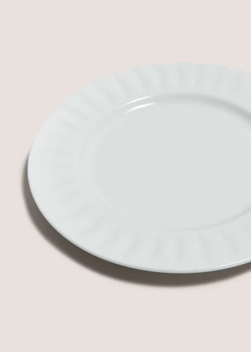White Textured Side Plate Image 2