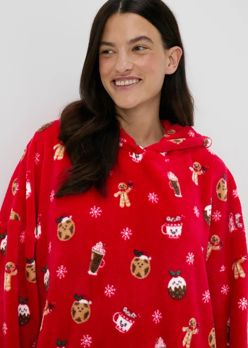 Red Christmas Gingerbread Snuggle Hoodie - Extra small Image 3