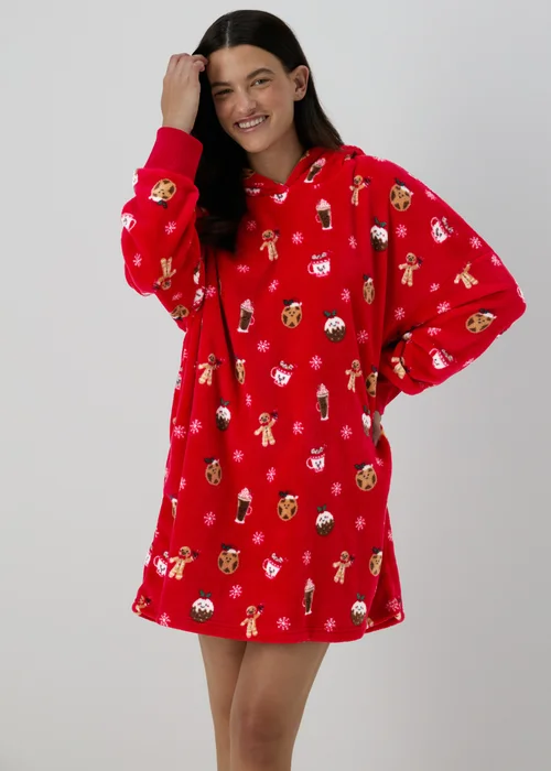 Red Christmas Gingerbread Snuggle Hoodie - Extra small Image 1