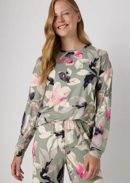 Green Floral Print Loungewear Set - Extra small Image 2