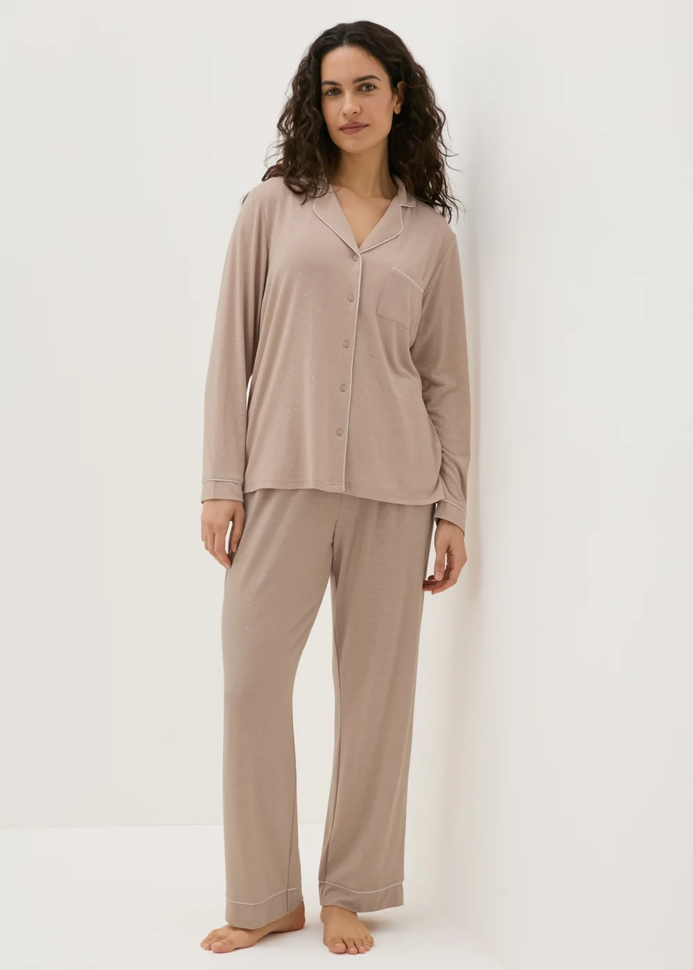 Mink Shimmer Button Up Pyjama Set - Extra small Image 1
