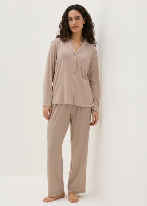 Mink Shimmer Button Up Pyjama Set - Extra small Image 1