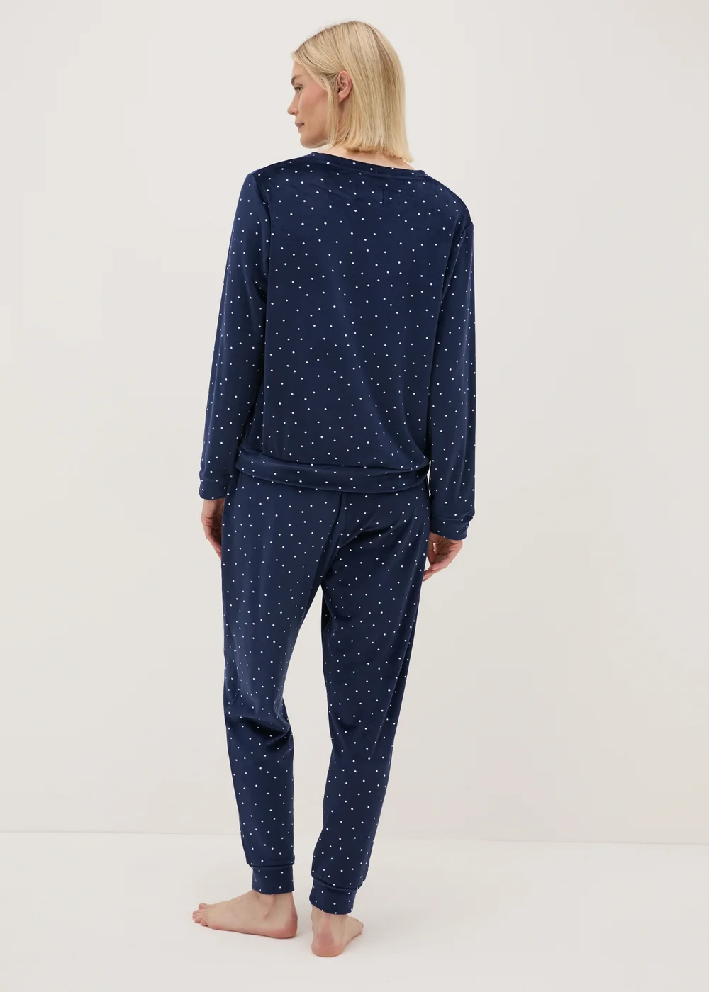Navy Fleece Spot Loungewear Set - Extra small Image 2