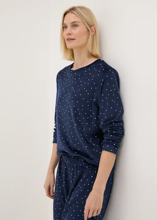 Navy Fleece Spot Loungewear Set - Extra small Image 1
