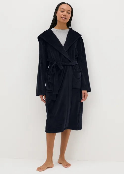 Black Fleece Dressing Gown - Extra small Image 1