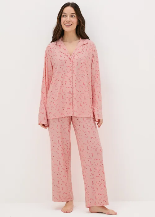 Pink Candy Cane Pyjama Set - Extra small Image 1