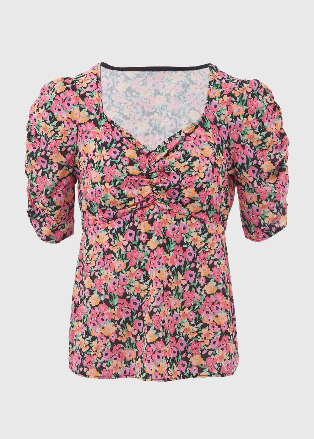 Pink Ruched Front Woven Blouse - Size 8 Image 5