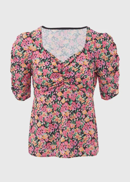 Pink Ruched Front Woven Blouse - Size 8 Image 5