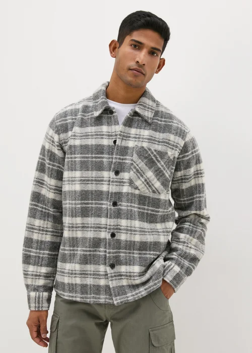 Grey Check Cosy Shacket - S Image 1