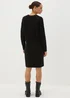 Black V-Neck Cable Knit Mini Dress - XS Image 3