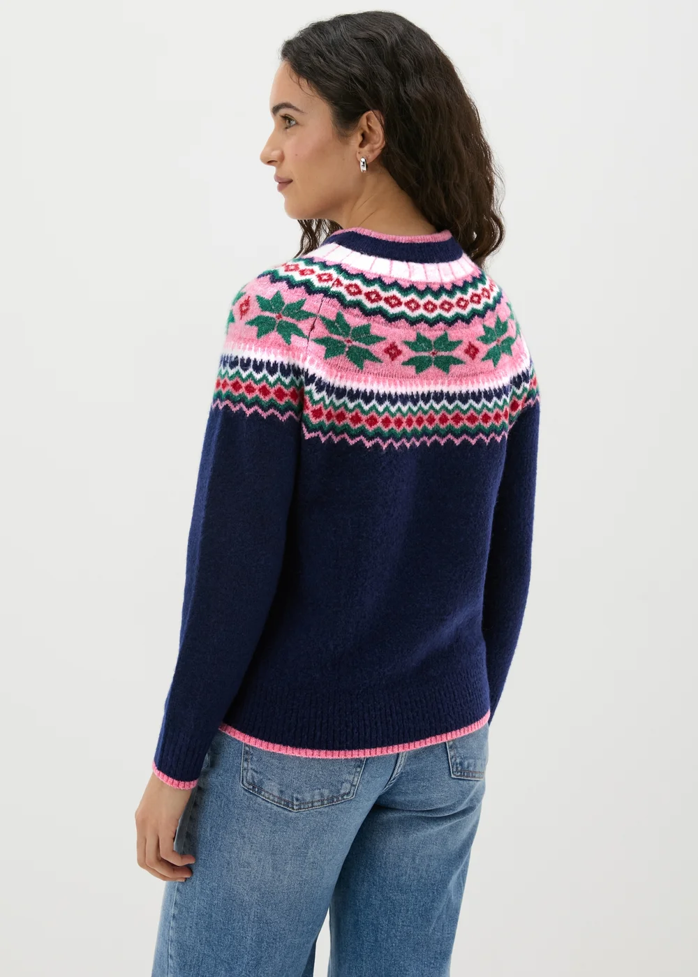 Joyful Navy Fairisle Knit Jumper - XS Image 2