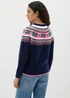 Joyful Navy Fairisle Knit Jumper - XS Image 2