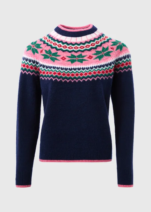 Joyful Navy Fairisle Knit Jumper - XS Image 4
