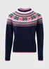 Joyful Navy Fairisle Knit Jumper - XS Image 4