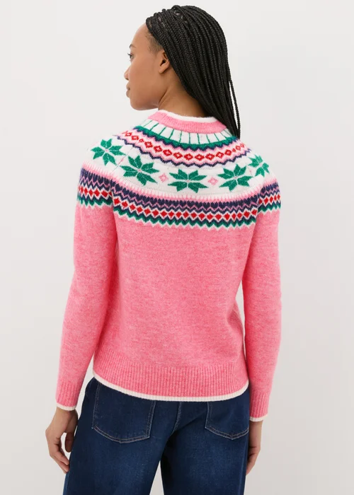 Joyful Pink Fairisle Knit Jumper - XS Image 2