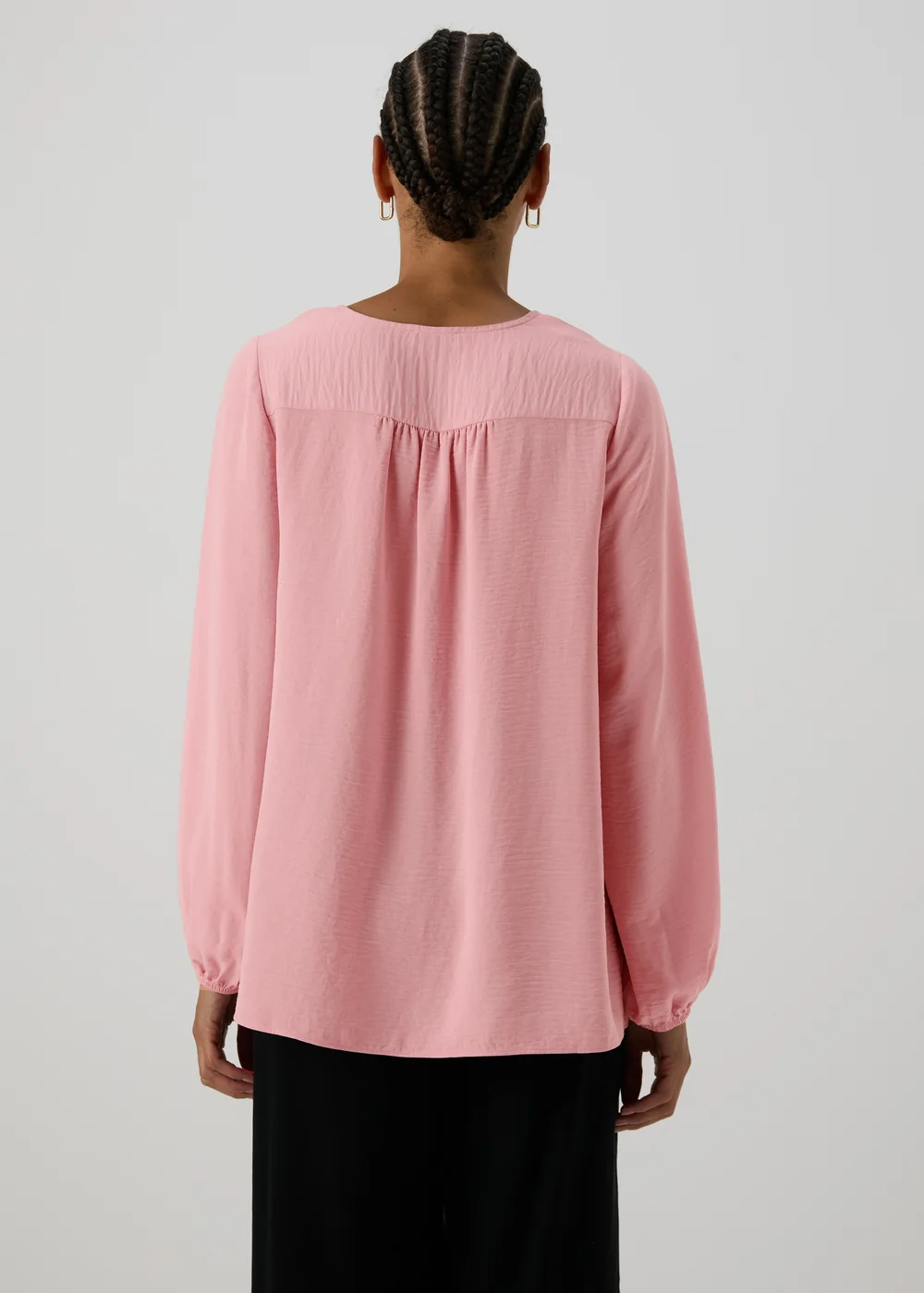 Pink V-Neck Blouse - 8 Image 2