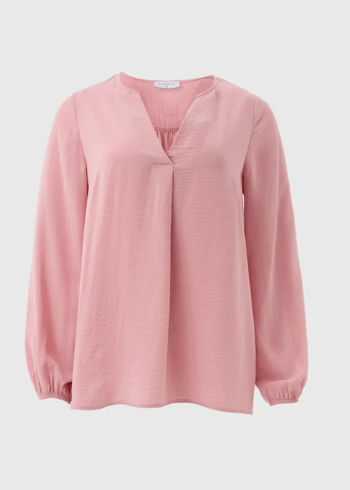 Pink V-Neck Blouse - 8 Image 5