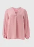 Pink V-Neck Blouse - 8 Image 5