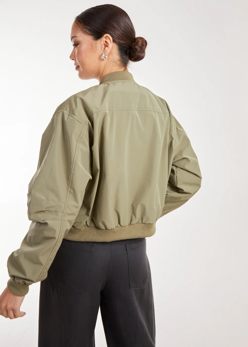 Pink Vanilla Khaki Double Pocket Classic Bomber Jacket - S Image 2