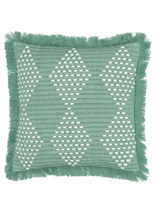 furn. Green Kadie PET Woven Outdoor Filled Cushion (45 x 45 x 8cm) - One Size Image 2
