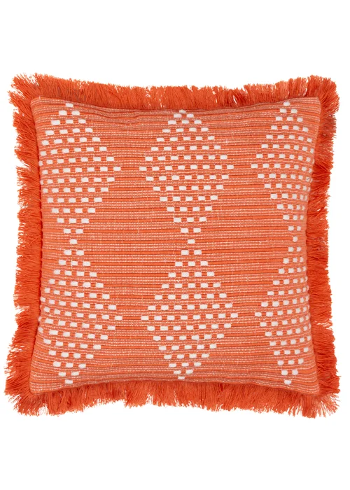 furn. Orange Kadie PET Woven Outdoor Filled Cushion (45 x 45 x 8cm) - One Size Image 1