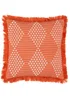 furn. Orange Kadie PET Woven Outdoor Filled Cushion (45 x 45 x 8cm) - One Size Image 1
