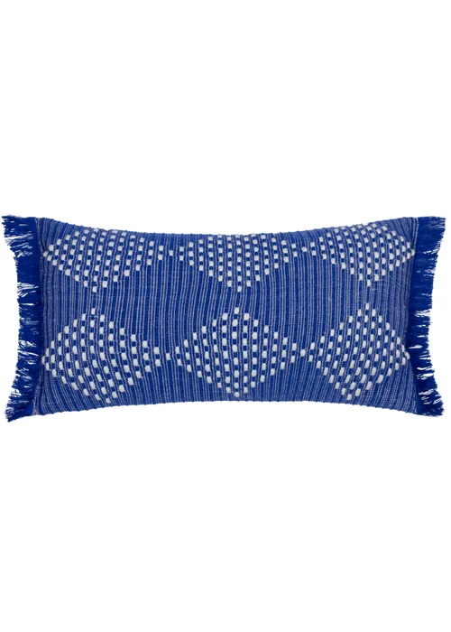 furn. Cobalt Kadie PET Woven Outdoor Filled Cushion (30 x 60 x 8cm) - One Size Image 1