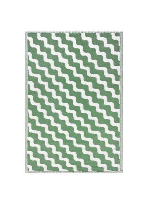 furn. Green Wave Outdoor 100% Recycled Rug (120 x 180cm) - 120 x 180cm Image 4