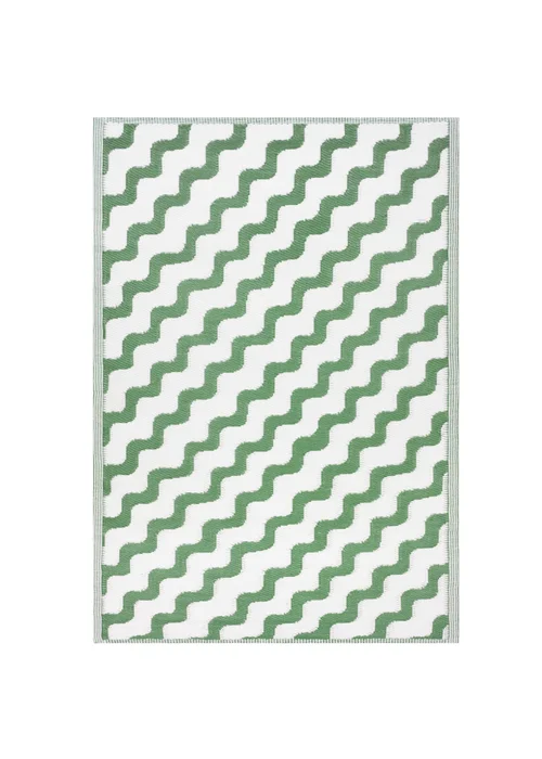 furn. Green Wave Outdoor 100% Recycled Rug (120 x 180cm) - 120 x 180cm Image 3
