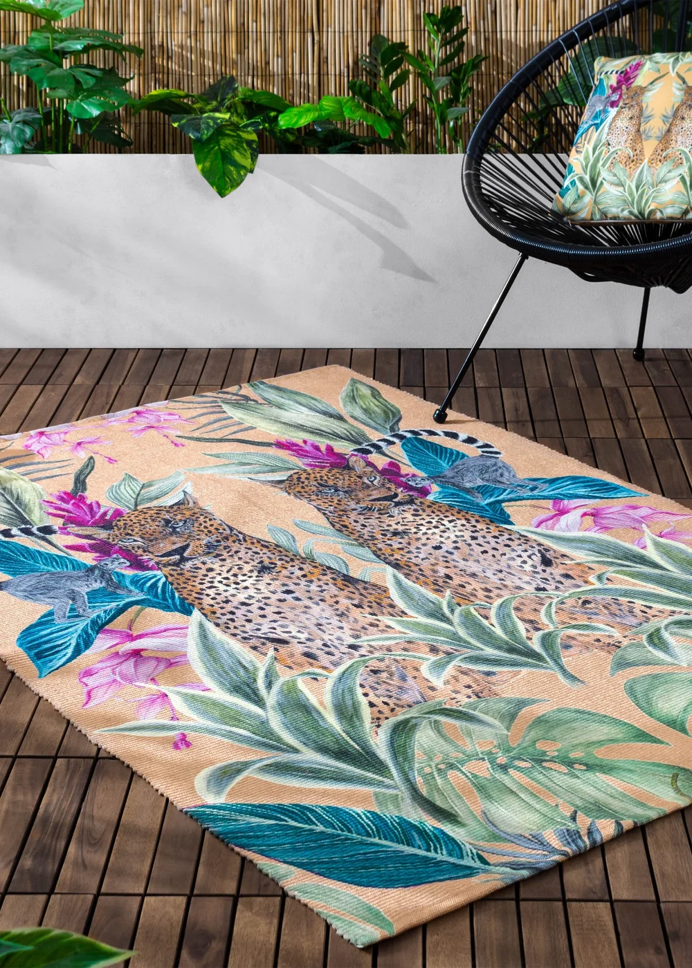 Wylder Gold Kali Leopards Outdoor Washable Rug (120 x 170cm) - 120 x 170 Image 1