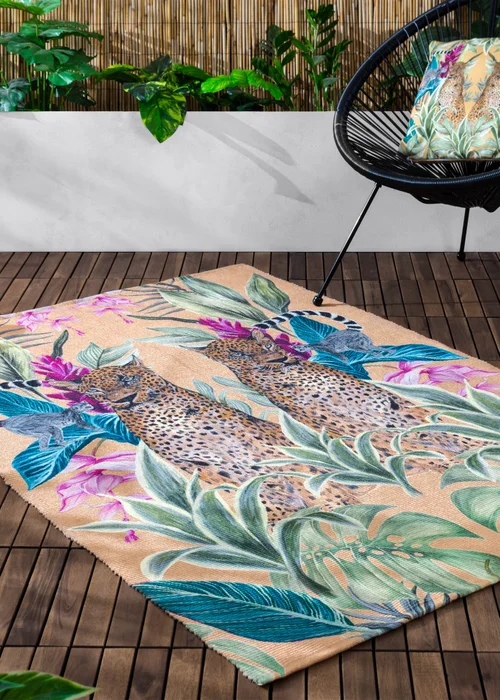 Wylder Gold Kali Leopards Outdoor Washable Rug (120 x 170cm) - 120 x 170 Image 1