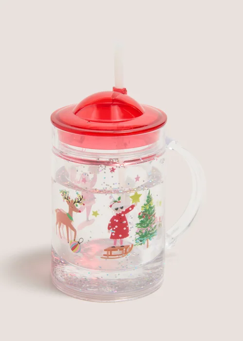 Red Christmas Glitter Tumbler Image 1