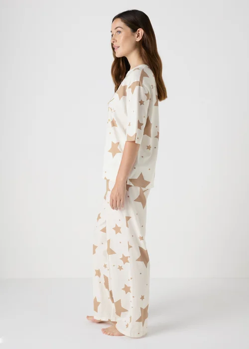 Cream Star Print Pyjama Set - Extra small Image 2